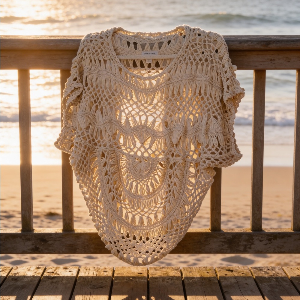 Crochet Openwork Sweater.